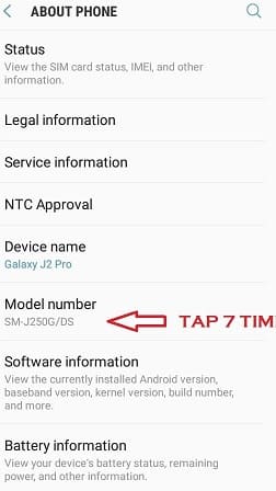 Look for Model Number