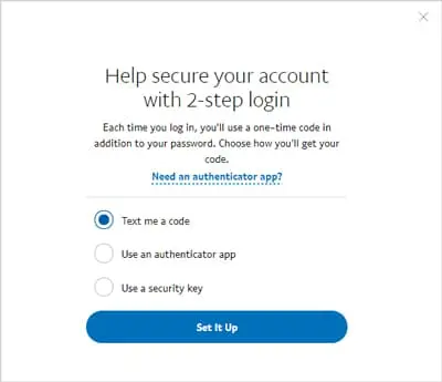 Two Factors Authentication Available