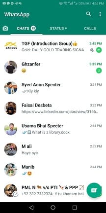 Go to WhatsApp home screen