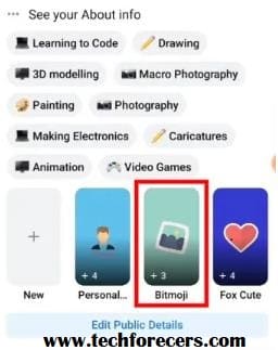 Just below your about, you will get a preview of all collections