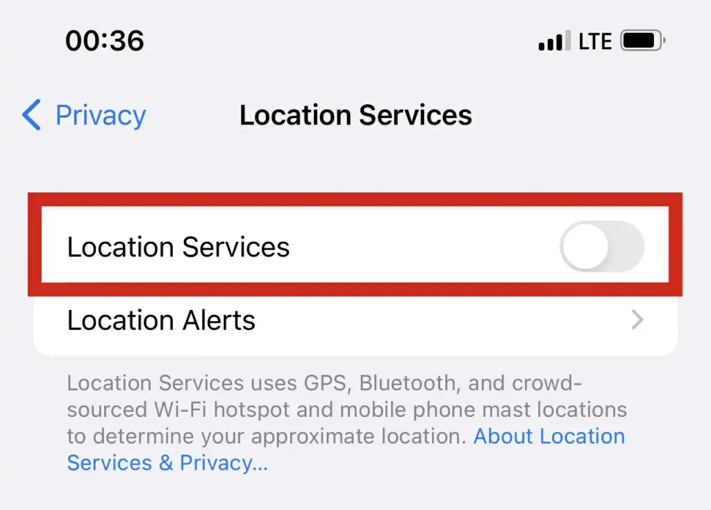 Toggle off the button given beside this option