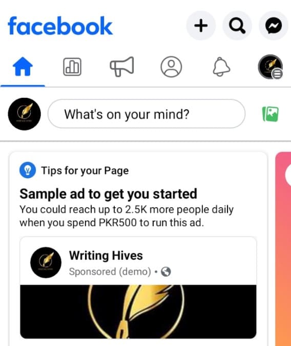 Now, click on the profile picture of the page given in the same right corner