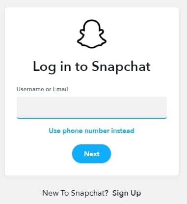 Login to Snapchat